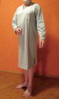 Kogo férfi hálóing szürke pamut V-nyak